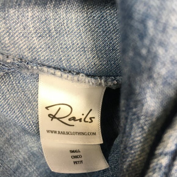 Rails Whitney Chambray Pineapple Button Down Shirt Blouse Size S - Picture 10 of 12